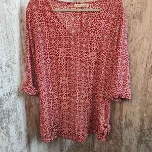 Women’s Liberty Love Red Blouse Size 1XL
